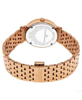 Alexander Watch A201B-04, Ladies Quartz Small-Second Watch with Rose Gold Tone Stainless Steel Case on Rose Gold Tone Stainless Steel Bracelet