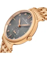 Alexander Watch AD201B-04, Ladies Quartz Small-Second Watch with Rose Gold Tone Stainless Steel Case on Rose Gold Tone Stainless Steel Bracelet