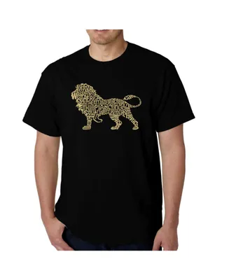 La Pop Art Mens Word T-Shirt - Lion