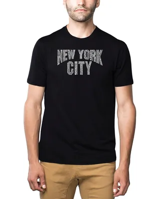 La Pop Art Mens Premium Blend Word T-Shirt - New York City Neighborhoods