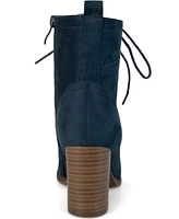 Journee Collection Women's Baylor Lace Up Stacked Heel Booties
