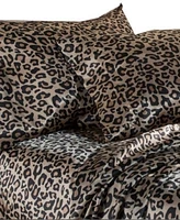 Beatrice Home Fashions Luxurious Leopard Satin Sheet Sets