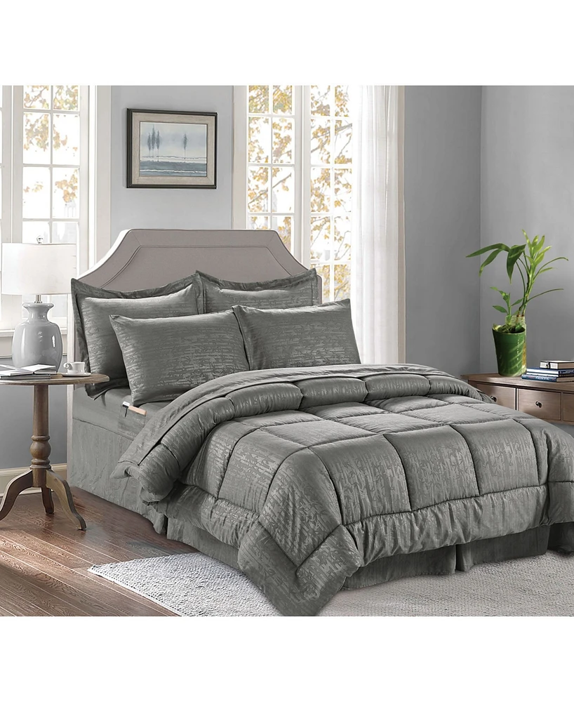 Elegant Comfort Bamboo Pinted 6-Pc. Comforter Set, Full/Queen