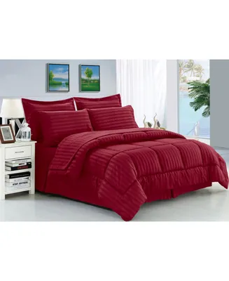 Elegant Comfort Dobby Stripe 8 Pc. Comforter Set, Full/Queen