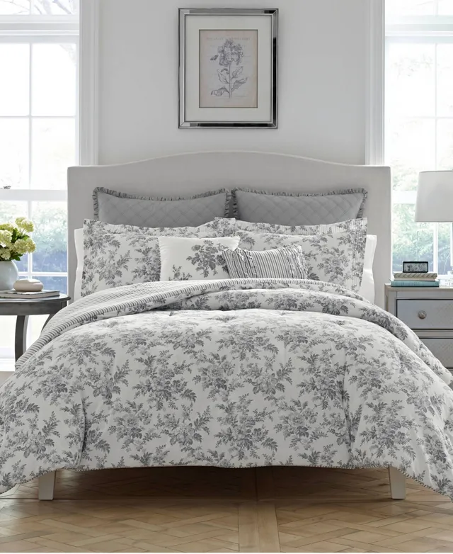 Bramble Floral Cotton Reversible 7 Piece Comforter Set, Full/Queen