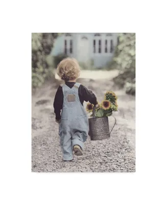 Gail Goodwin 'Boy With Sunflowers' Canvas Art - 24" x 32"