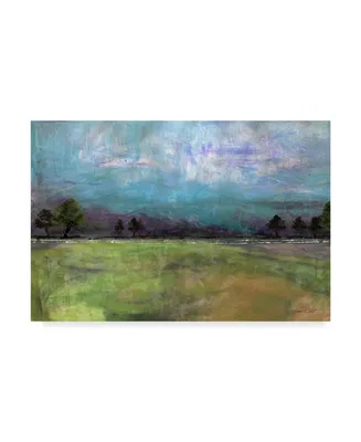Jean Plout 'Abstract Aqua Sky Landscape' Canvas Art - 24" x 16"