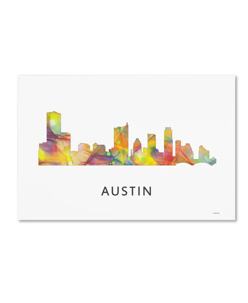 Marlene Watson 'Austin Texas Skyline Wb-1' Canvas Art - 22" x 32"