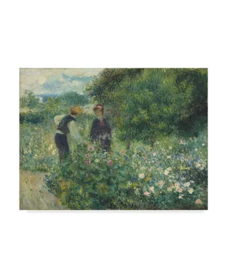Pierre Auguste Renoir 'Picking Flowers' Canvas Art - 24" x 18"