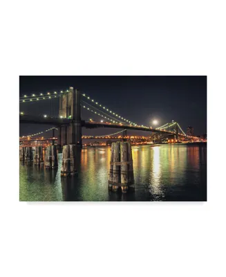 Natalie Mikaels 'Moon Over Brooklyn' Canvas Art - 24" x 16"