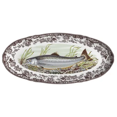 Spode Woodland King Salmon Fish Platter