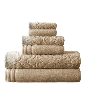 Modern Threads Damask Jacquard Embellished Border 6-Pc. Towel Set