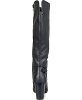 Journee Collection Women's Carver Wide Calf Block Heel Knee High Boots