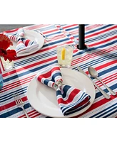 Patriotic Stripe Outdoor Tablecloth with Zipper 60" x 84"