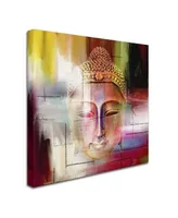 Mark Ashkenazi 'Buddha Face 4' Canvas Art - 35" x 35"