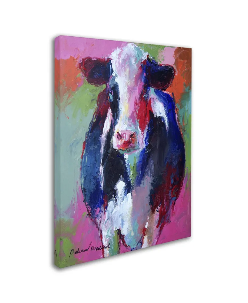 Richard Wallich 'Art Pink Cow' Canvas Art - 14" x 19"