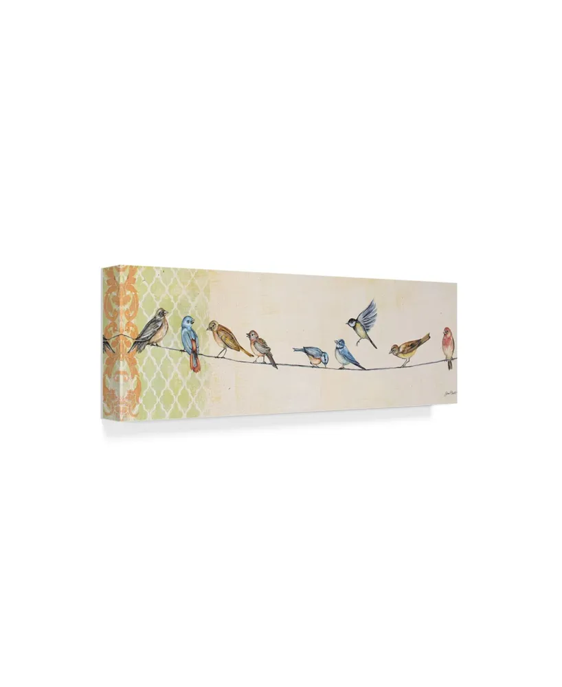 Jean Plout 'Birds On Wire' Canvas Art - 16" x 47"