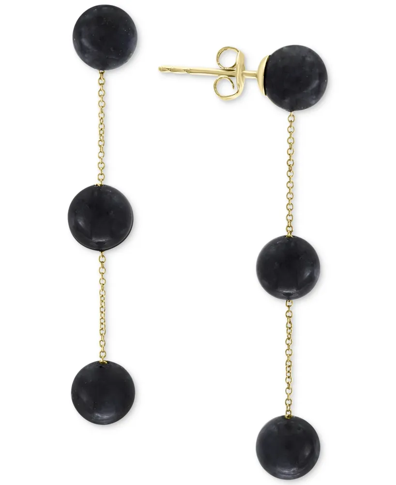 Effy Onyx (6mm) Triple Drop Earrings in 14k Gold