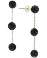 Effy Onyx (6mm) Triple Drop Earrings in 14k Gold