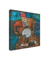 Jennifer Mccully 'Music Feeds The Soul - Guitar' Canvas Art - 35" x 35"