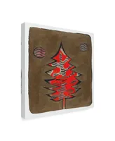 Maria Pietri Lalor 'Red Paint Tree' Canvas Art - 14" x 14"