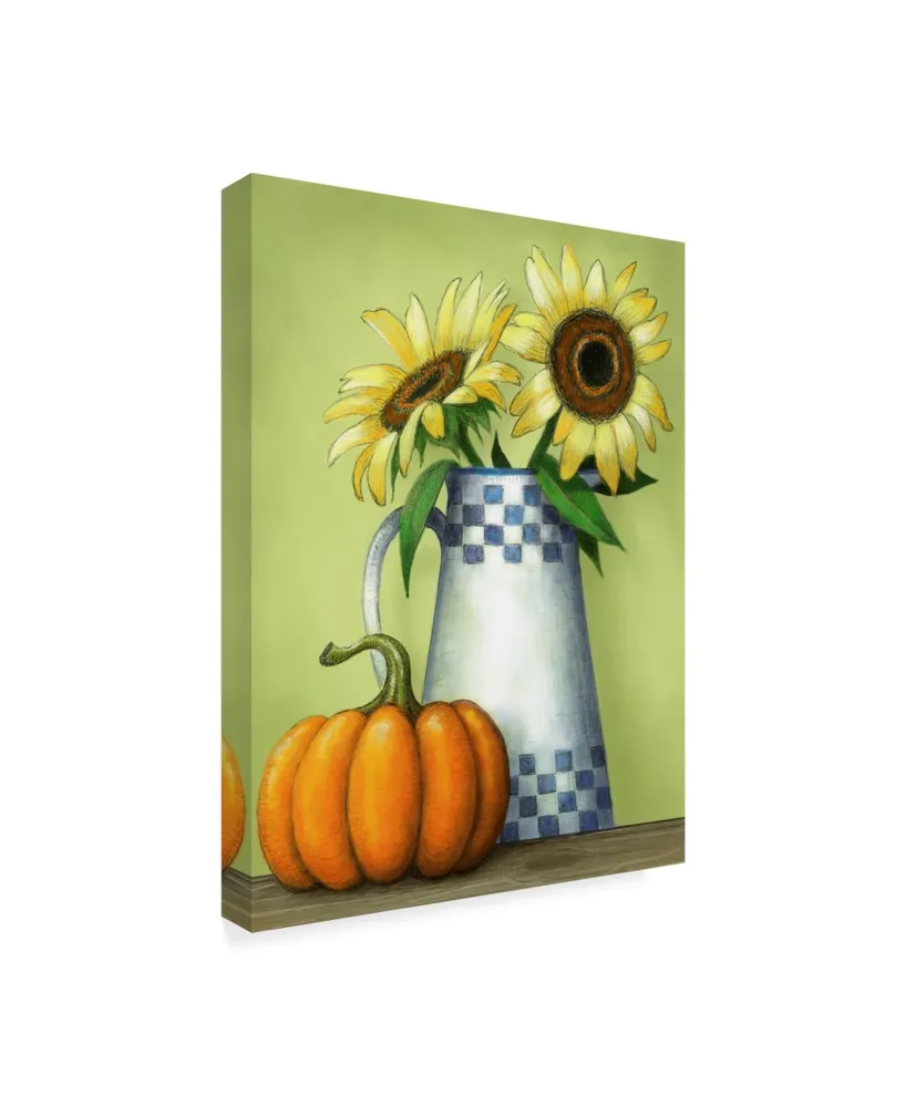 Margaret Wilson 'Sunflowers And Pumpkins' Canvas Art - 24" x 32"