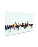 Michael Tompsett 'Cincinnati Ohio Skyline Blue' Canvas Art - 22" x 32"