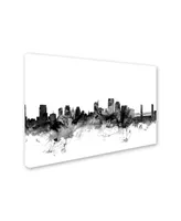 Michael Tompsett 'Sacramento Ca Skyline B&W' Canvas Art - 12" x 19"