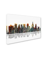 Marlene Watson 'Philadelphia Pennsylvania Skyline' Canvas Art - 22" x 32"