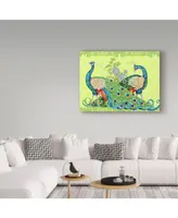 Jean Plout 'Peacock Parade Green' Canvas Art - 24" x 32"