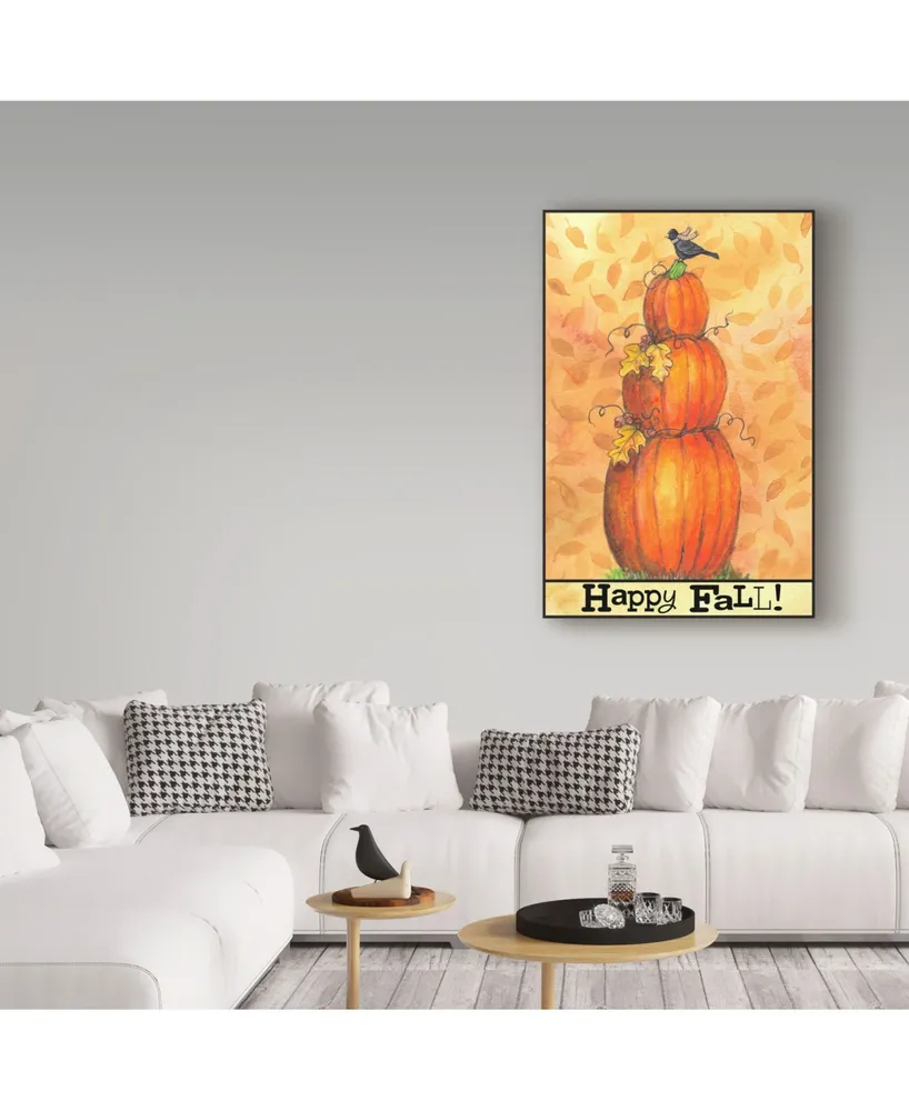 Melinda Hipsher 'Pumpkins Happy Fall' Canvas Art - 16" x 24"