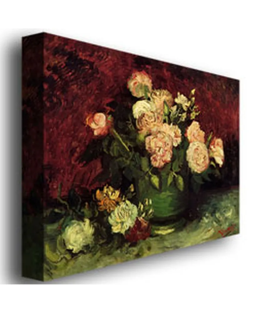 Vincent van Gogh 'Peonies and Roses' Canvas Art