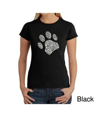 Women's Word Art T-Shirt - Dog Paw