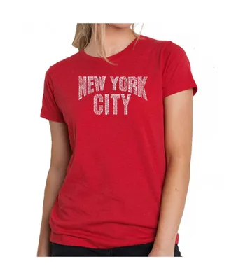 Women's Premium Word Art T-Shirt - Nyc Neighborhoods