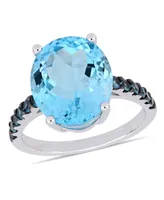 Blue Topaz (10-1/2 ct.t.w.) Ring Sterling Silver