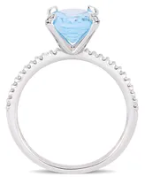 Blue Topaz (3-3/4 ct.t.w.) and Diamond (1/10 Ring 10k White Gold