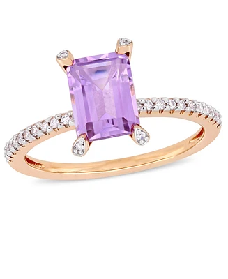 Pink Amethyst (1-5/8 ct.t.w.) and Diamond (1/10 Ring 10k Rose Gold