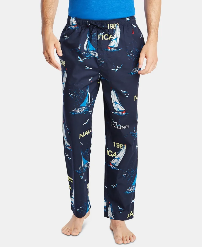 Nautica Men's Cotton Sailboat-Print Pajama Pants