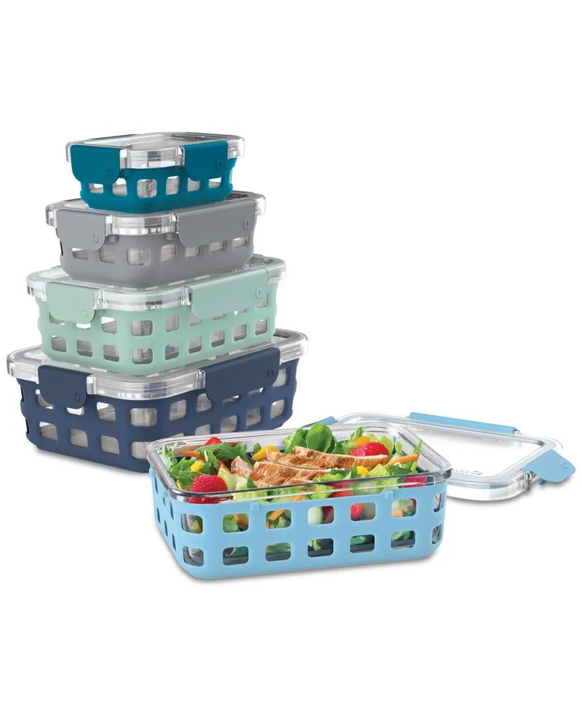 Ello Duraglass Mixed 10-Pc. Food Storage Container Set, Blue