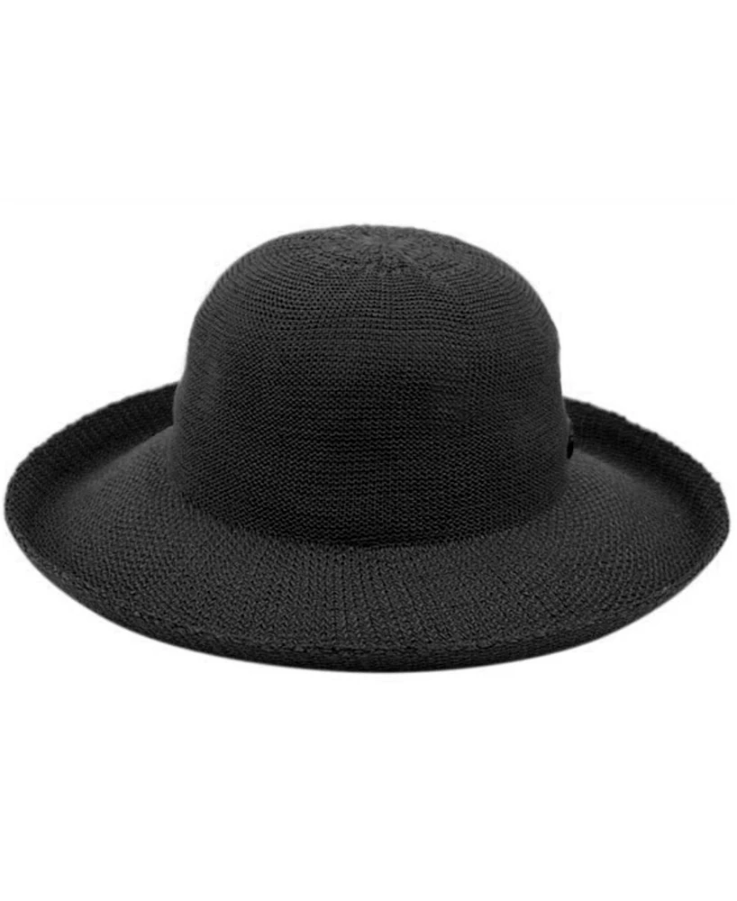 Angela & William Wide Brim Sun Bucket Hat with Roll Up Edge