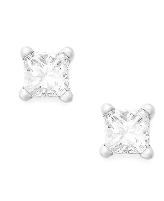 Princess-Cut Diamond Stud Earrings 10k Yellow or White Gold (1/ ct. t.w