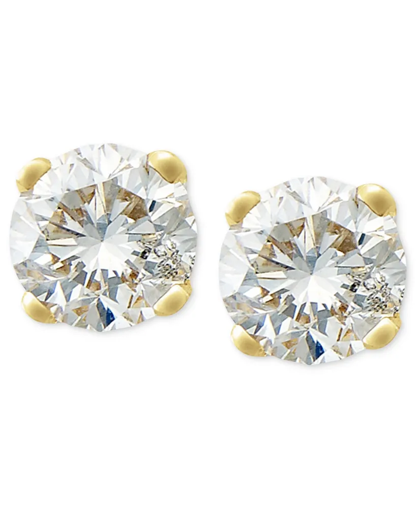 Round-Cut Diamond Stud Earrings in 10k White or Yellow Gold (1/4 ct. t.w.)