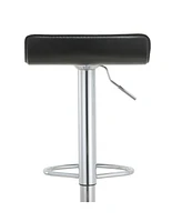 Ac Pacific Contoured Hydraulic Lift Chrome Base Bar Stool with Footrest, Set of 2