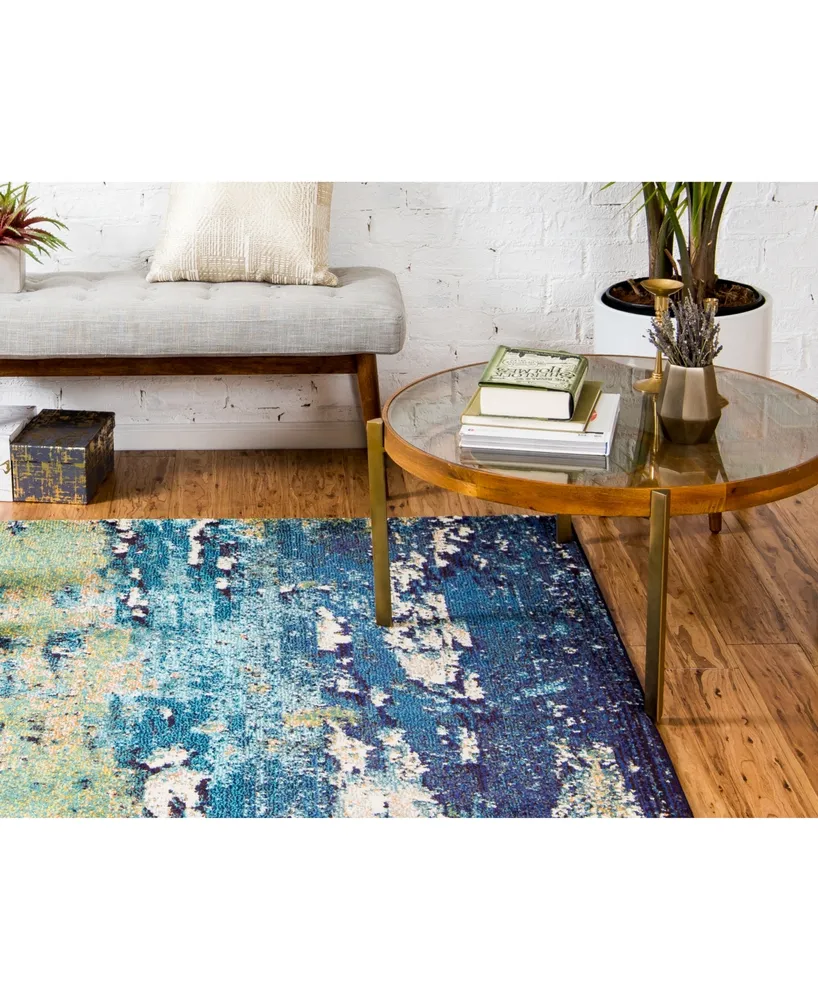 Bayshore Home Newwolf New4 Navy Blue 5' x 8' Area Rug