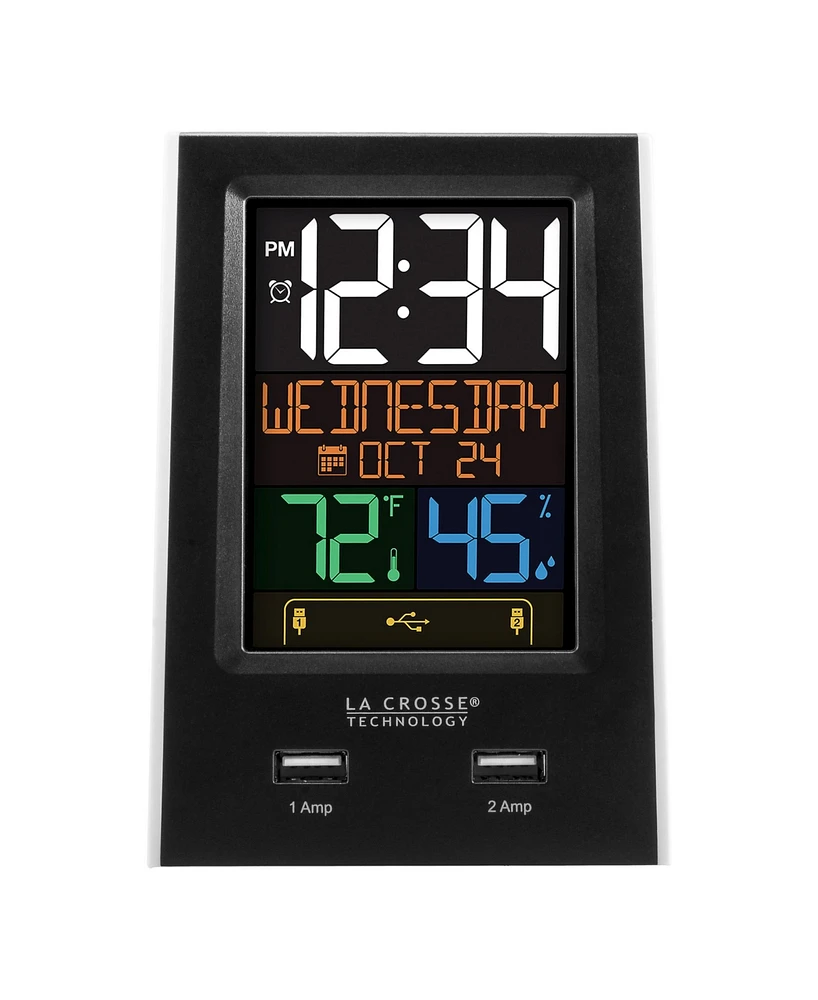 La Crosse Technology Desktop Dual Usb Charging Station with Alarm and Nap timer