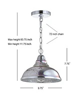 Jonathan Y Nira 9.75" Adjustable 3D Color Burst Glass/Metal Pendant