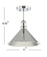 Jonathan Y Nick 11" Metal Led Semi-Flush Mount