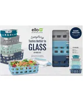 Ello Duraglass Mixed 10-Pc. Food Storage Container Set, Blue