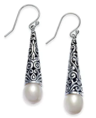 Cultured Freshwater Pearl (7-1/2mm) Drop Earrings in Sterling Silver