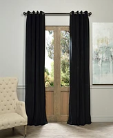 Half Price Drapes Warm Black Grommet Signature Velvet Blackout Curtain